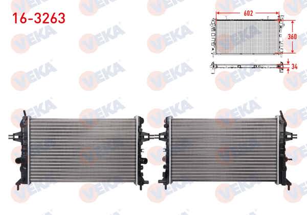 VEKA 16-3263 | Su Radyatörü Mekanik Opel Astra G (F69) 1.6 16V Twınport M-T Ac + /-2005-2009