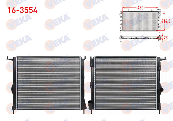 VEKA 16-3554 | Su Radyatörü Mekanik Dacia Logan (Ls) 1.4 Mpı M-T Ac-2004-2012