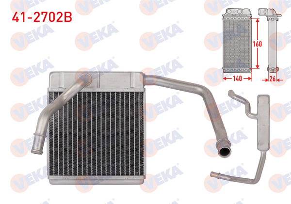VEKA 41-2702B | Kalorifer Radyatörü Brazing Mazda B2500 2.5 D 2002-2006