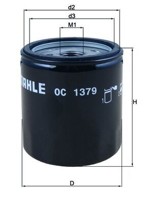 MAHLE OC1379 | Yağ Filtresi Vıdalı Filtre