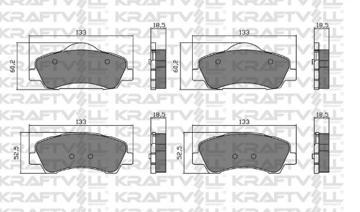 KRAFTVOLL 07010627 | Ön Fren Balatası P301 C Elysee Eb2 (1,2Vtı 12V) / Ec5 (1,6Vtı 16V) P308 II 2013 >