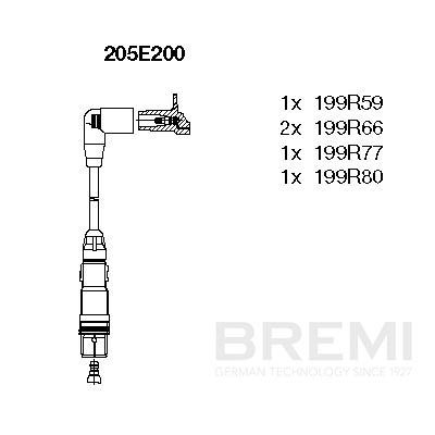 BREMI 205E200 | Buji Kablo Seti Vag Passat 96-00 | 1 Adet