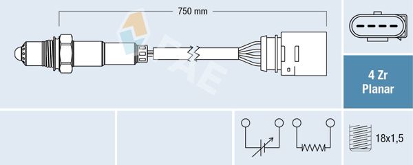 FAE 77906 | Lambda Sensörü Vag A3 A4 A6 A8 Bo1 Go4 Cad2 Pas 98 -