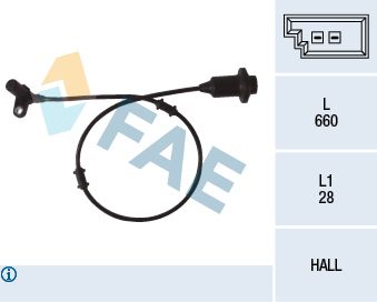 FAE 78072 | ABS Sensörü Arka Sağ M.Benz 215 220 98 -