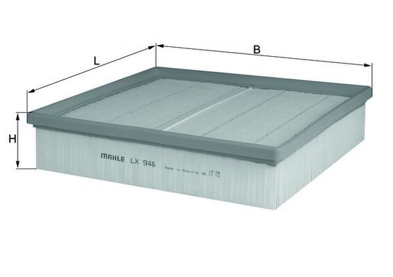 MAHLE LX946 | Hava Filtresi (250*263*57) Opel Omega B 2.0 2.0Dtı 2.5 3.0 2.2Dtı 2.5Dtı X20xev