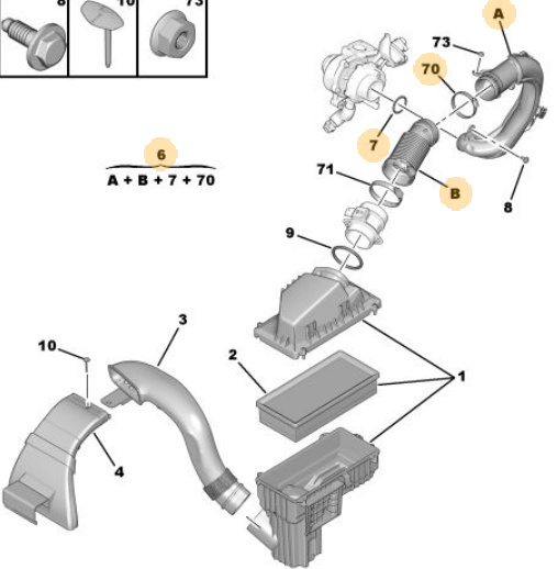 MOPAR (PSA) 1434.84 | Hava Filtre Hortumu 407