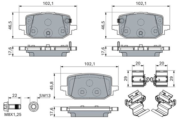 BOSCH 0986460324 | Fren Balata Arka 21 > Megane E-Tech