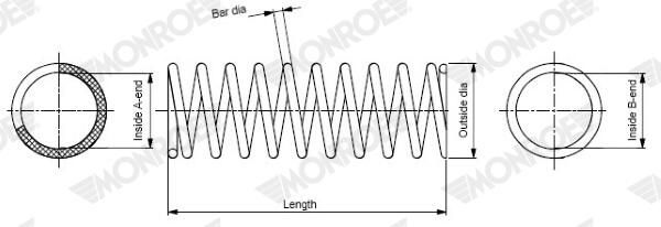 MONROE SP0005 | Helezon Yayı On Mercedes 427mm E-Class W124 85-95