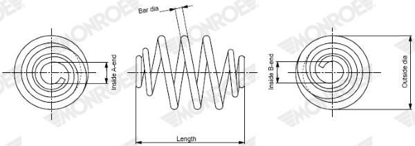 MONROE SP3411 | Arka Helezon 280mm VW Transporter