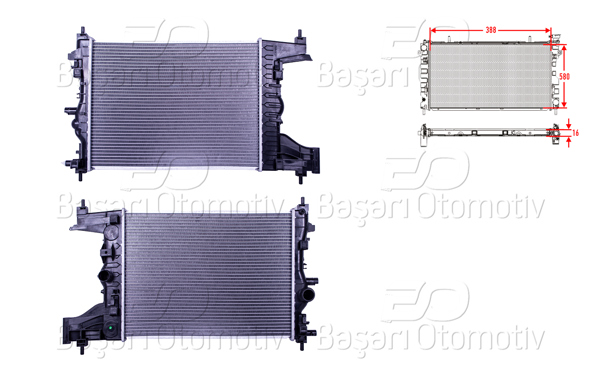 WISCO 2113199-00 | Su Radyatörü Brazing Mt 388X580x16 Chevrolet Cruze 1.4T. 1.6I. Opel Astra J 1.4I.1.6I. 1.4T. 1.6T. 1.3Ctdı 09 >