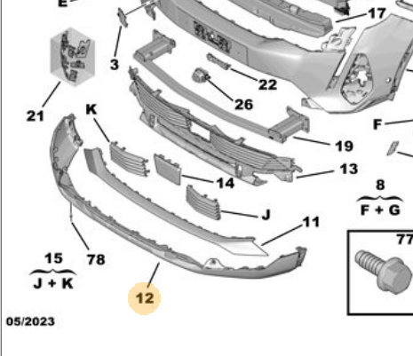 OE-PSA 1675868280 | Ön Tampon Alt Spoyler