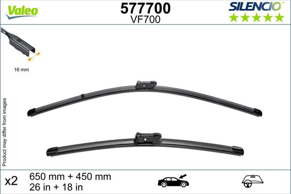 VALEO 577700 | Silecek Takımı 650mm / 450mm Kia Sportage 21 > Vf700