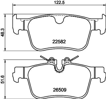 HELLA 8DB355044-311 | Arka Fren Balatası Xc60-V90-V60-S90 16 >