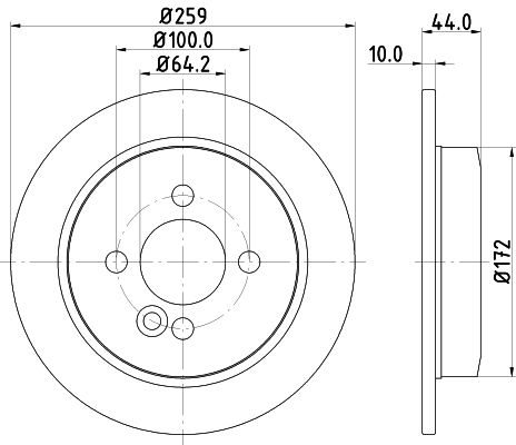 HELLA 8DD355115-261 *2 | Arka Fren Diski Mini R50 R52 R53 R55 R56 | 2 Adet