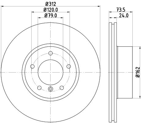 HELLA 8DD355115-381 *2 | Fren Diski Ön BMW E90 F20 F30 E84 | 2 Adet