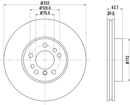 HELLA 8DD355127-631 *2 | Fren Diski Ön Havalı BMW X3 E83 X5 E53 | 2 Adet