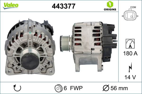 VALEO 443377 | Alternatör Kmp 18 > Clio-Megane-Kadjar-Lodgy-Duster 1.5 DCI