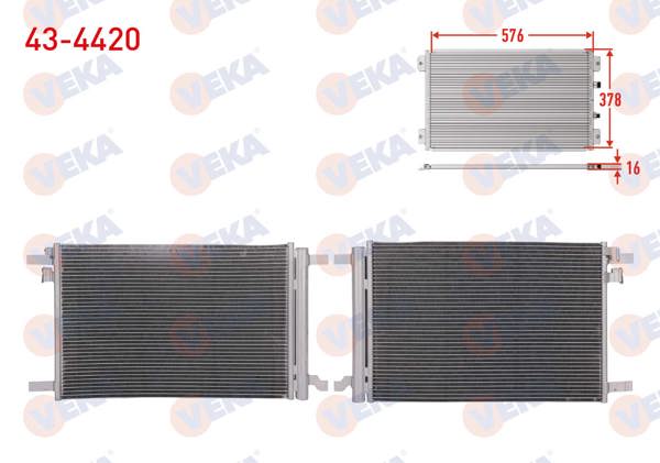 VEKA 434420 | Klima Radyatörü VW Golf7 Passat Tiguan Audi A3 Skoda Octavia 3 Seat Leon 1.0 1.2 1.4