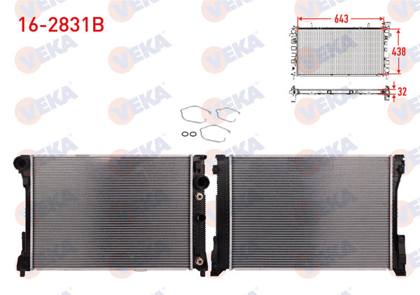 VEKA 16-2831B | Su Radyatörü Brazing Mercedes C Class (W204) C 180 A-T Ac + /-2007-2014