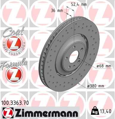 ZIMMERMANN 100.3363.70 | Fren Diski Ön Audi A8/Q5 | 2 Adet
