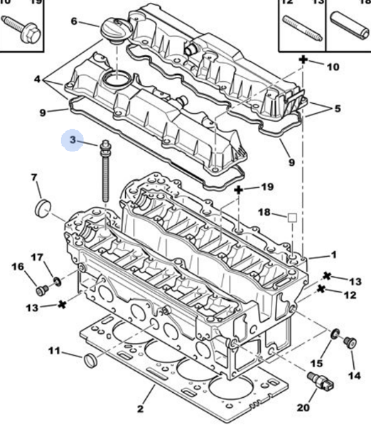 MOPAR (PSA) 0204.C4 | Silindir Kapak Saplaması 206-301-307-Partner