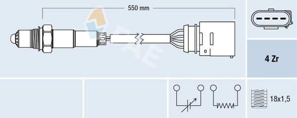 FAE 77150 | Lambda Sensörü Vag Bo1 Go4 Leon 00 -