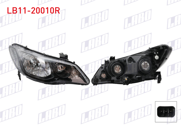 LABO LB11-20010R | Far Sağ Siyah Halojen Makyajlı Honda Civic Fd6 2009-2012