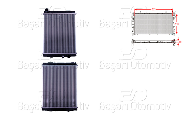 WISCO 3114099-00 | Su Radyatörü Brazing Mt 525X428x48 Mitsubishi Canter 711 3.0 D 01-10