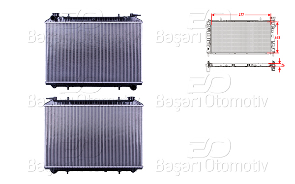 WISCO 3114119-00 | Su Radyatörü Brazing Mt 422X678x26 Nissan Vanette (Hc23) 2.3 D 96-01