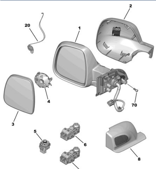 MOPAR (PSA) 98169899XT | Aynası Sağ Rifter (K9) Partner Vu (Kapaksız Yok)