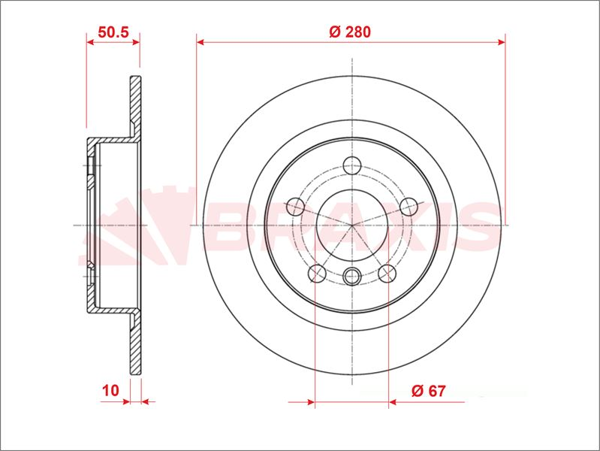 BRAXIS AE0959 | Arka Fren Diski BMW F45 F46 F48 F39