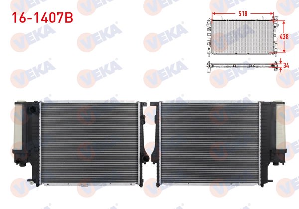 VEKA 16-1407B | Su Radyatörü Brazing BMW 5 Serisi (E39) 520 İ M-T Ac + /-1995-2003