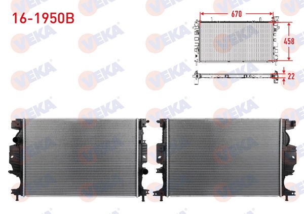 VEKA 16-1950B | Su Radyatörü Brazing Ford Mondeo 2014 -