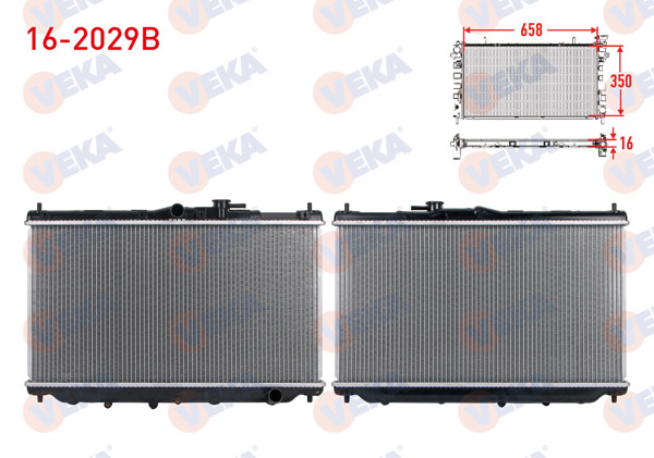VEKA 16-2029B | Su Radyatörü Brazing Honda Accord V (Cd) 2.0İ 16V M-T 1996-1998 / Accord IV (Cb) 2.0İ 16V M-T 1990-1993