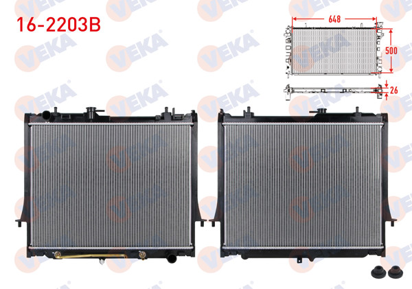 VEKA 16-2203B | Su Radyatörü Brazing Isuzu D-Max 2.5 D 4X4 A-T 2012 -