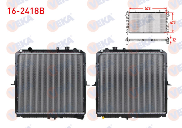 VEKA 16-2418B | Su Radyatörü Brazing Kia K2500 2.5 D M-T Ac + /-2003 -