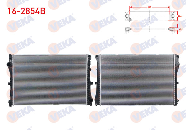 VEKA 16-2854B | Su Radyatörü Brazing Mercedes C Serisi (W205) C 180-C 200-C 200 D-C 220 Bluetec-C 250 Bluetec 2014-/ E Serisi (W213) E 200-E 200 D-E 220 D 2016 -