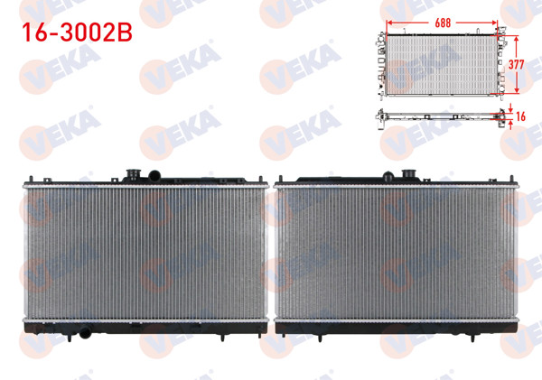 VEKA 16-3002B | Su Radyatörü Brazing Mitsubishi Lancer VII (Csa) 1.3 M-T 2003-2007