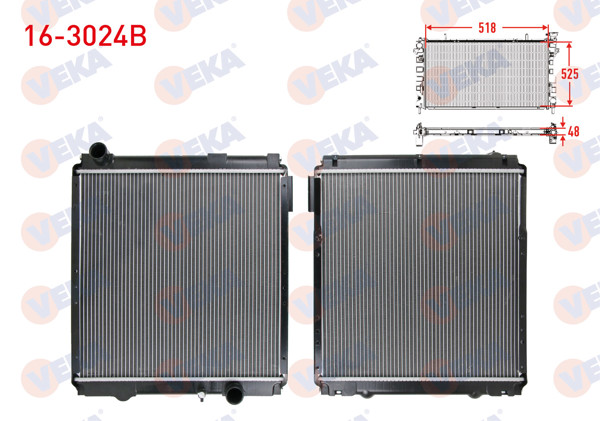 VEKA 16-3024B | Su Radyatörü Brazing Braketlı Mitsubishi Prestıj Deluxe 3.0 D 2005-2011