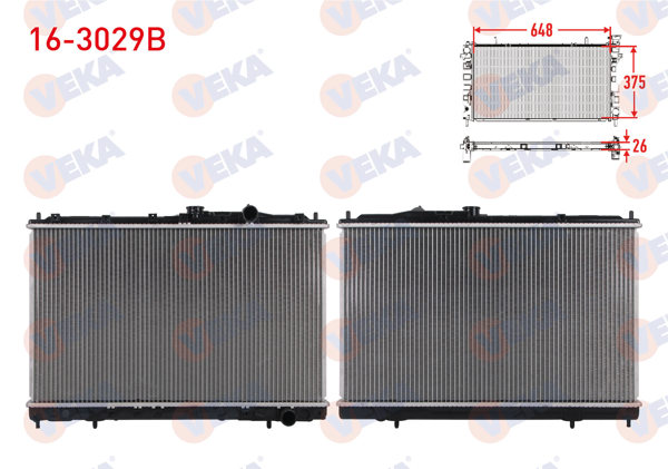 VEKA 16-3029B | Su Radyatörü Brazing Mitsubishi Colt IV 1.6 İ M-T 1992-1996 / Lancer V 1.6-1.8 M-T 1992-1995