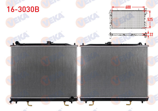 VEKA 16-3030B | Su Radyatörü Brazing Mitsubishi Pajero 3.2Dı-2.5 TDI A-T 2000-2006