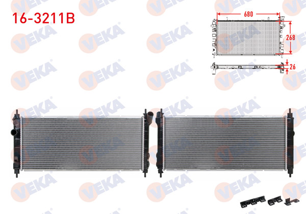VEKA 16-3211B | Su Radyatörü Brazing Opel Corsa B 1.2I M-T 1993-2000