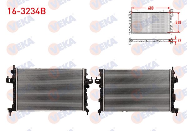 VEKA 16-3234B | Su Radyatörü Brazing Opel Corsa C 1.3 CDTI M-T 2000-2006