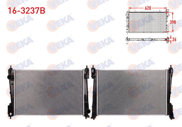 VEKA 16-3237B | Su Radyatörü Brazing Opel Corsa D 1.3 CDTI 75 Hp A-T / M-T 2006-2014