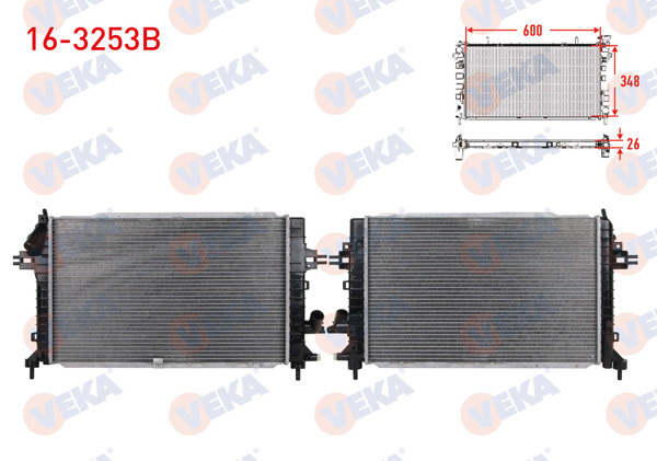 VEKA 16-3253B | Su Radyatörü Brazing Opel Astra H 1.3 CDTI M-T 2004 -