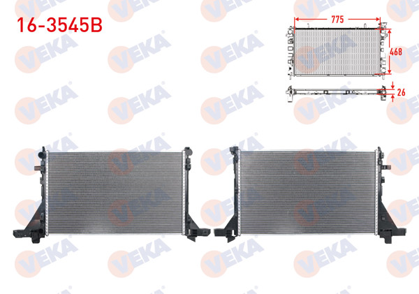VEKA 16-3545B | Su Radyatörü Brazing Renault Master III (Fv) 2.3 DCI M-T M9t Tek Teker 2010-/ Opel Movano B 2.3 DCI 2010 -