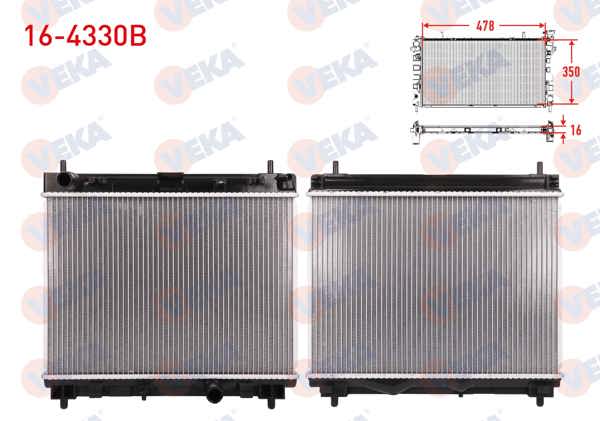 VEKA 16-4330B | Su Radyatörü Brazing Toyota Yaris (P13) 1.4 D-4D M-T Ac + /-2011 -