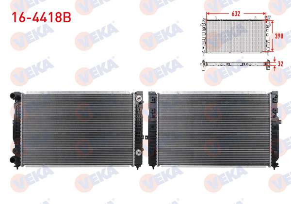 VEKA 16-4418B | Su Radyatörü Brazing Volkswagen Passat (3B2) 1.6İ A-T 1996-2000