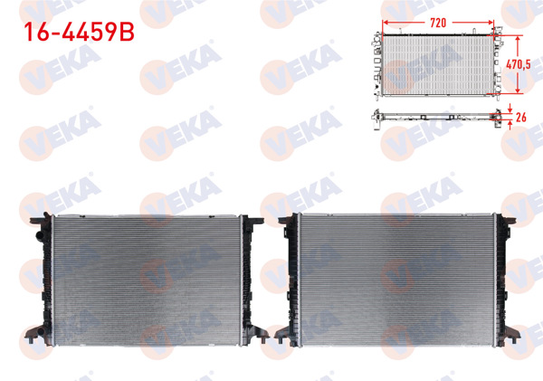 VEKA 16-4459B | Su Radyatörü Brazing Audi A4 (8W2,B9) 1.4 TFSI A-T 2015 -