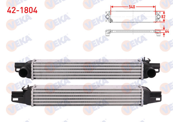VEKA 42-1804 | Turbo Radyatörü (Intercooler) Fiat Fiorino (225) 1.3 Mjt Euro 4 2007 -